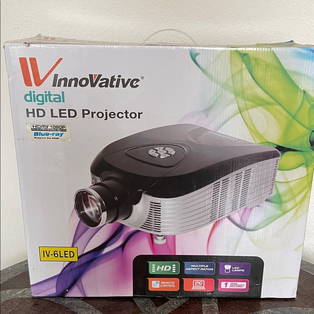 Digital HD LED Projector - Black and Silver